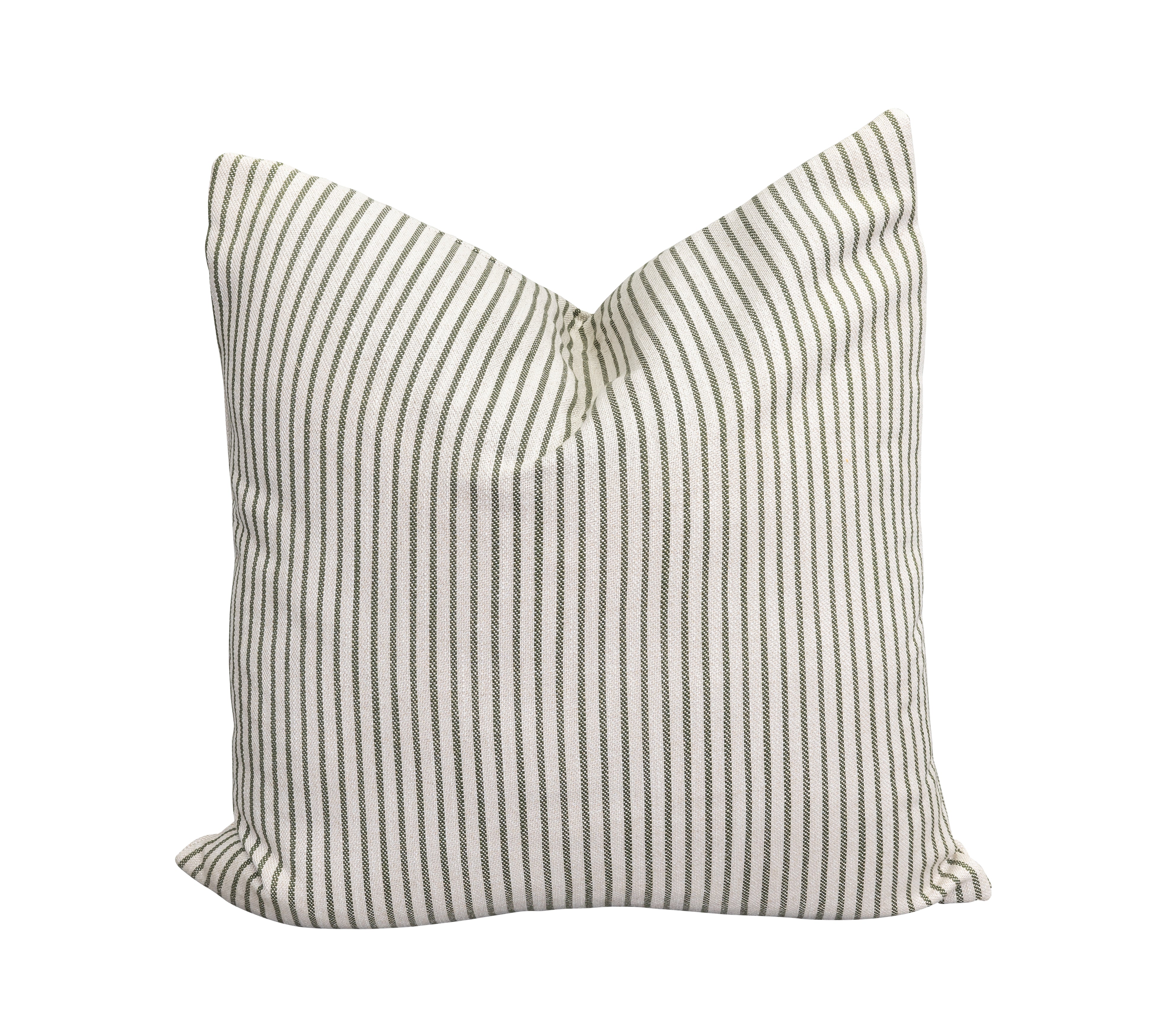 WEARING STRIPES, OLIVE JUTE PILLOW