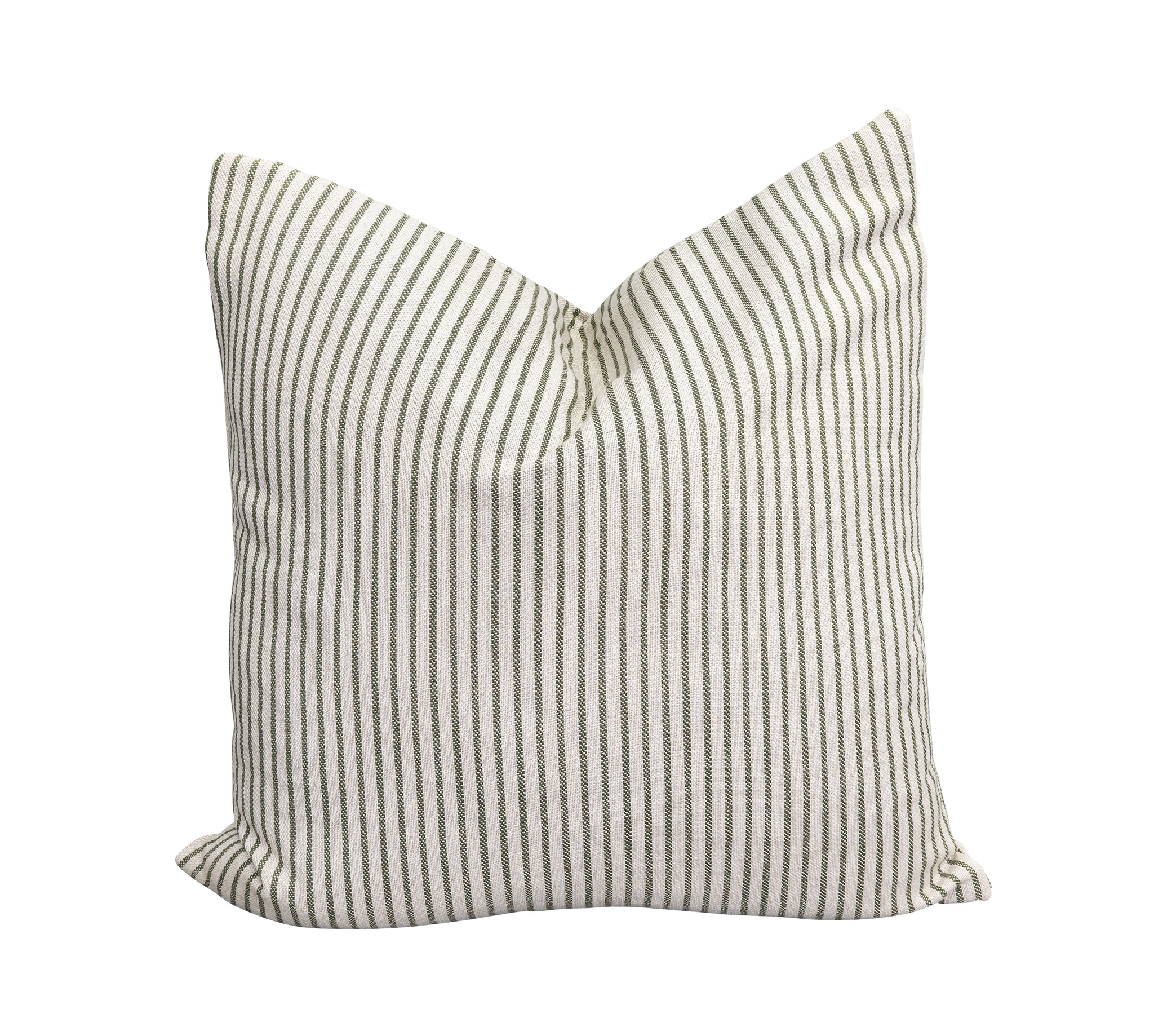 WEARING STRIPES, OLIVE JUTE PILLOW